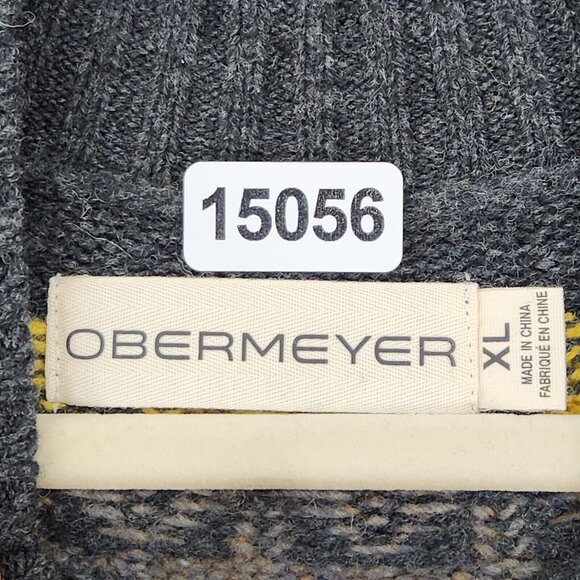 Obermeyer Sweater Womens Extra Large Gray Ivy Mock Neck Wool Fair Isle Pullover - Picture 6 of 11